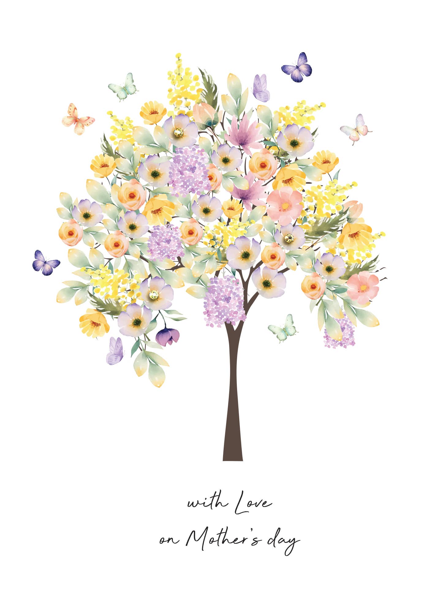 MOTHERS DAY FLOWER TREE HANDMADE CARD FIVE DOLLAR SHAKE - r. h. ballard shop & gallery