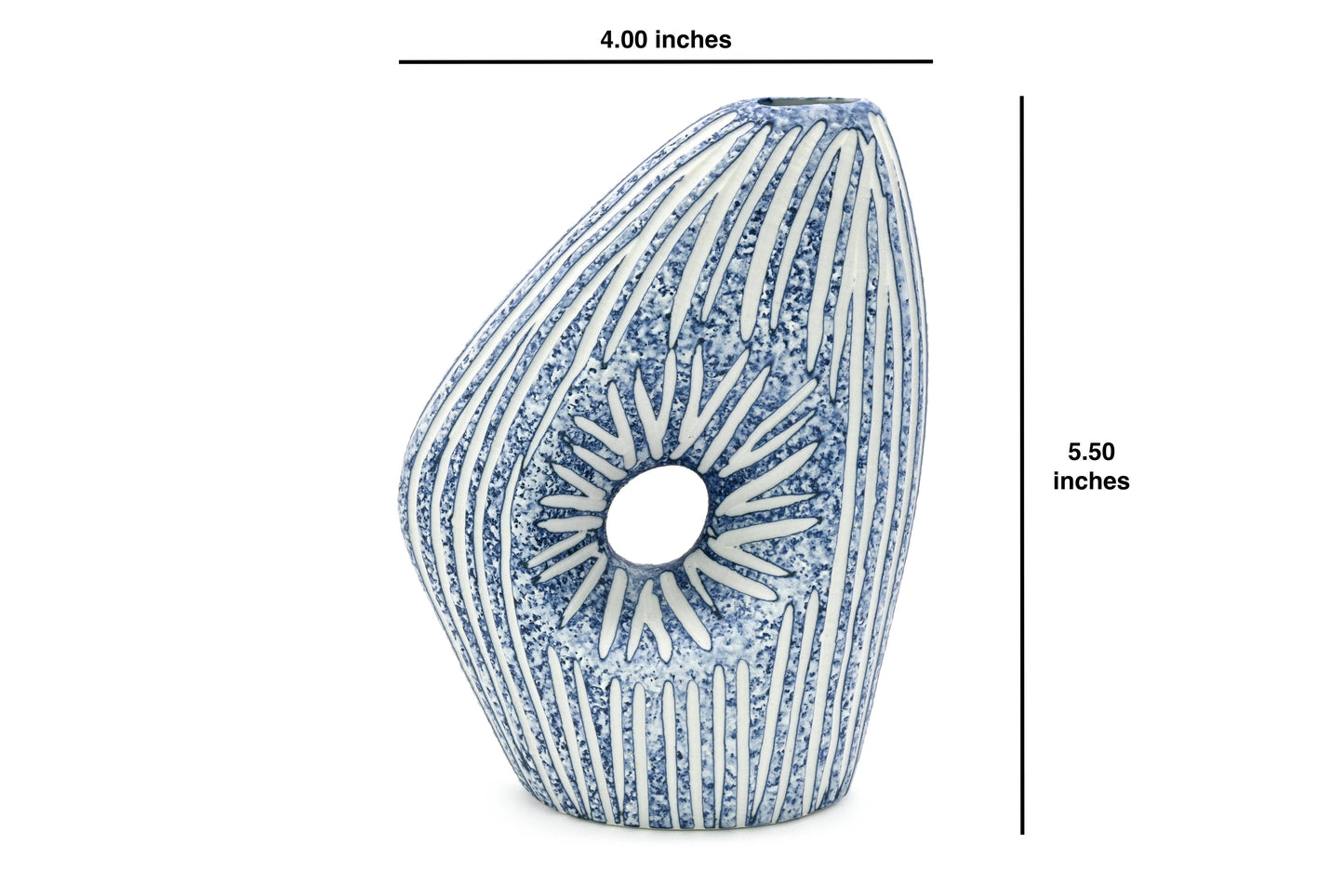 SPEZIA Blue & White Stripe M-Porcelain Bud Vase