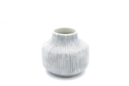 Diana Blue and White Thin Stripe Porcelain Vase