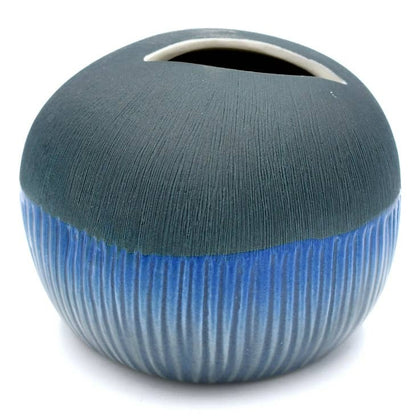 Pebble Art Blue Two Tone Porcelain Bud Vase