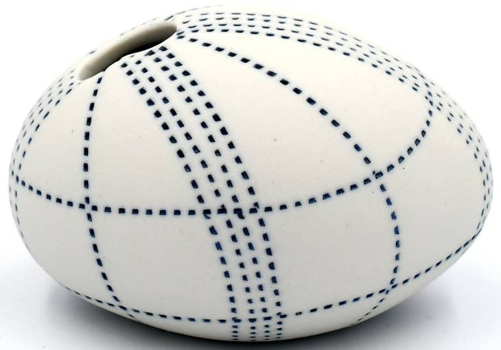 Pebble Blue and White Pattern Porcelain Vase - r. h. ballard shop & gallery