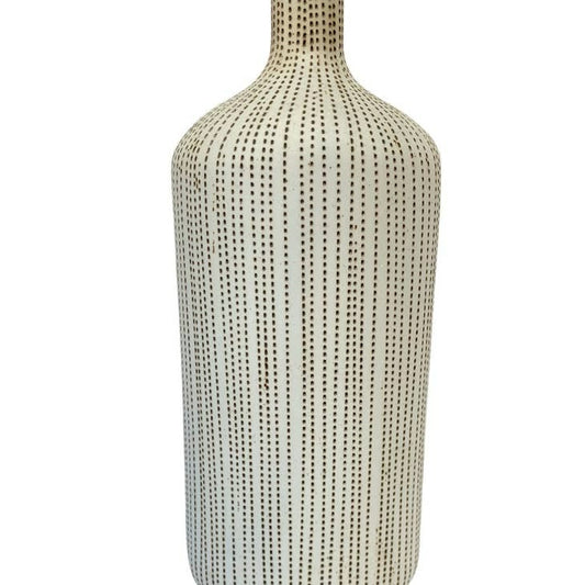 Tan and White Tall Porcelain Vase
