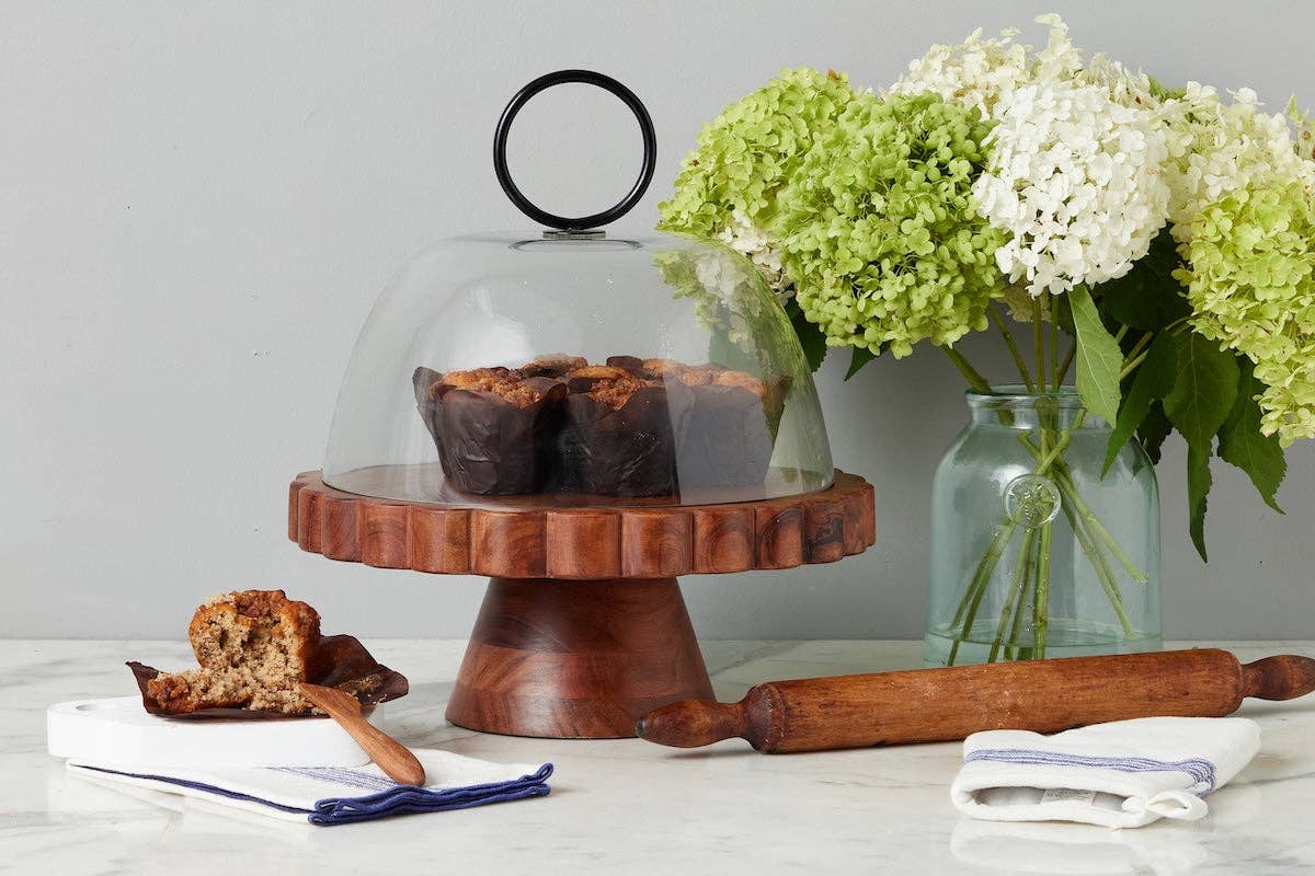 Natural Scalloped Cake Stand - r. h. ballard shop & gallery