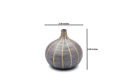 Congo Basket Brown Porcelain Bud Vase