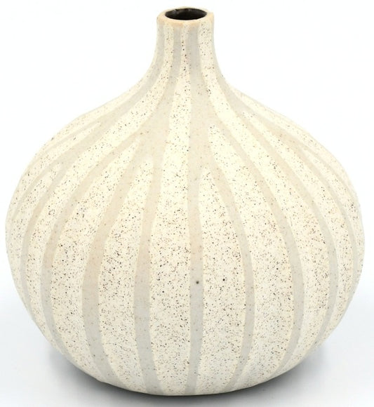 Congo Cream & White Porcelain Bud Vase