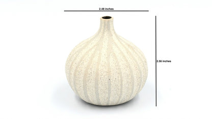 Congo Ivory Stripe Porcelain Bud Vase