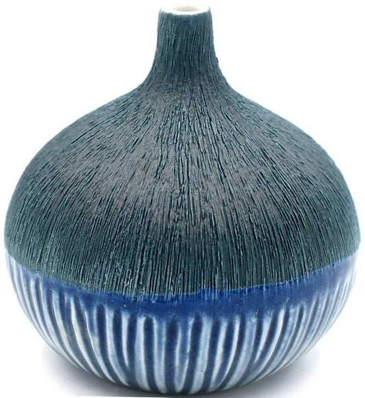 Congo Artistic Blue Textural Porcelain Bud Vase
