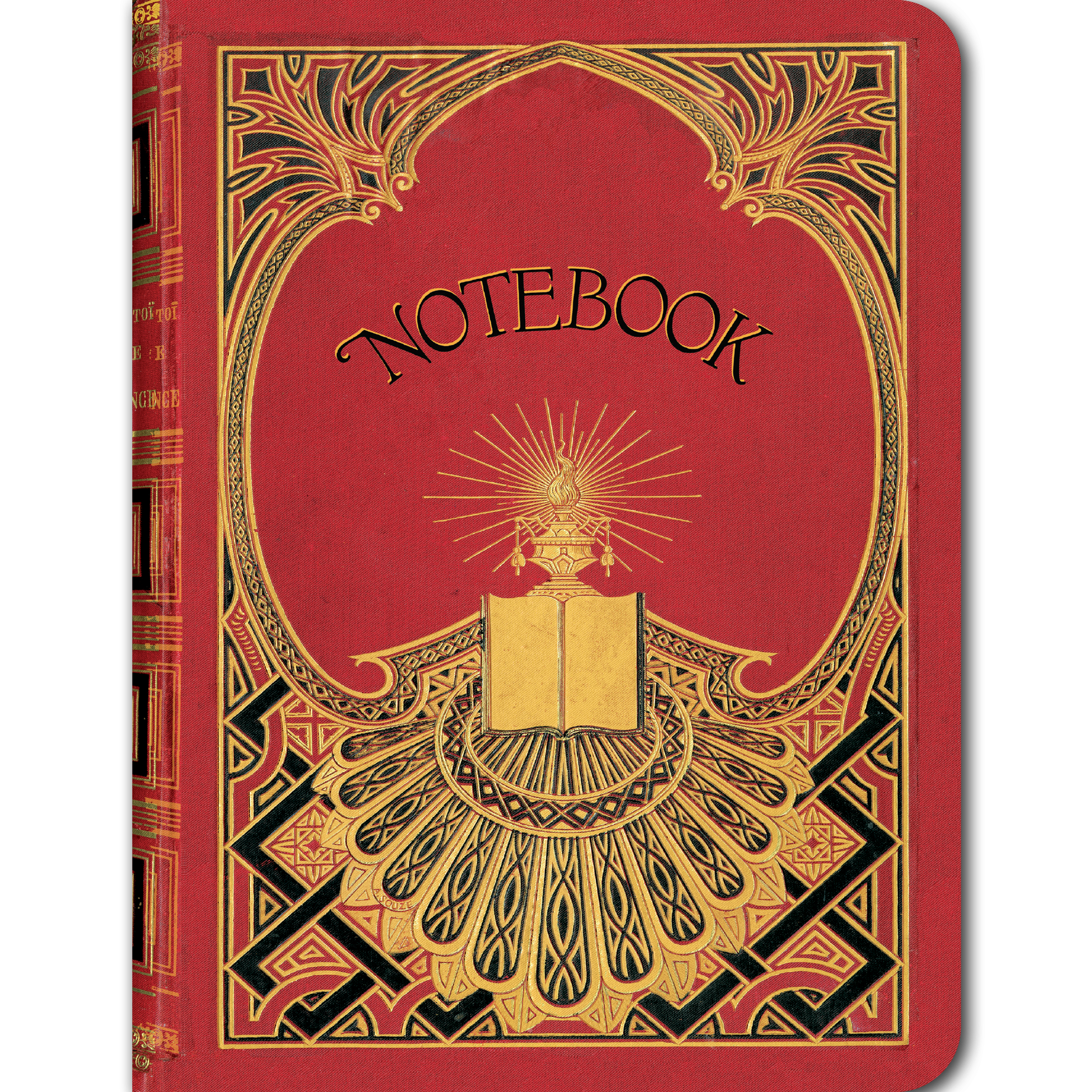 Red and Gold Art Deco - Vintage Book Cover Notebook - r. h. ballard shop & gallery