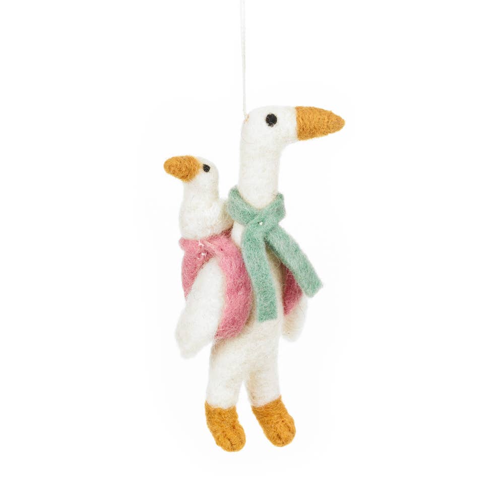 Handmade Felt Mother Goose Hanging Decoration - r. h. ballard shop & gallery
