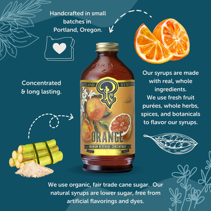 Orange Syrup 12oz - Cocktail / Mocktail / Coffee /Tea - r. h. ballard shop & gallery