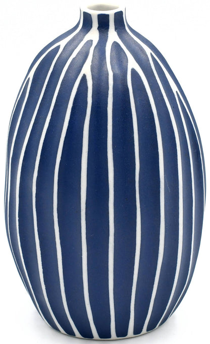 GUGU Blue and White Stripe L Bud Vase