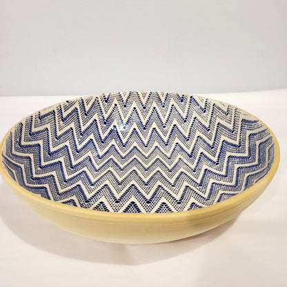 Terrafirma Ceramics - Cobalt Chevron Medium Fruit Bowl