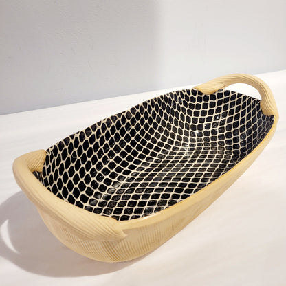 Terrafirma Ceramics - Black Taj Bread Basket with Handles