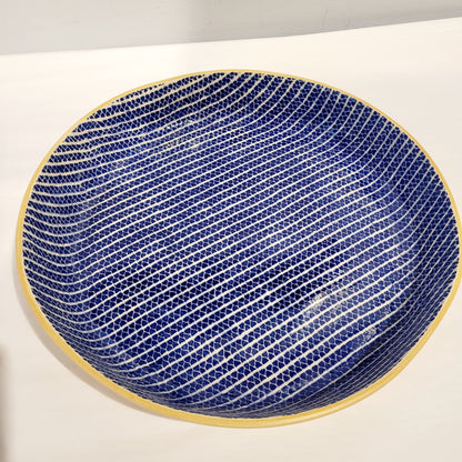 Terrafirma Ceramics - Cobalt Strata Round Large Tray