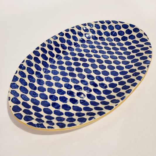 Terrafirma Ceramics- Petite Oval Dot Cobalt