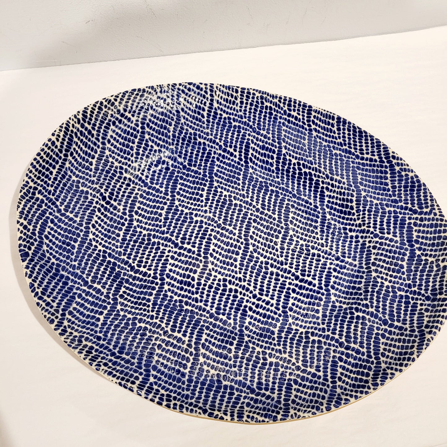 Terrafirma Ceramics - Cobalt Braid Banquet Oval Tray