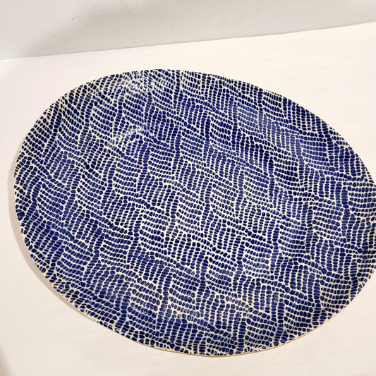 Terrafirma Ceramics - Cobalt Braid Banquet Oval Tray