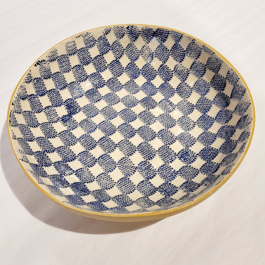 Terrafirma Ceramics - Cobalt Check 8” Bowl