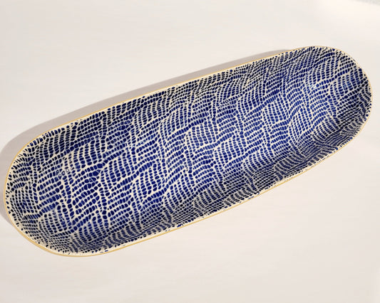 Terrafirma Ceramics - Cobalt Braid 19” Baguette Dish