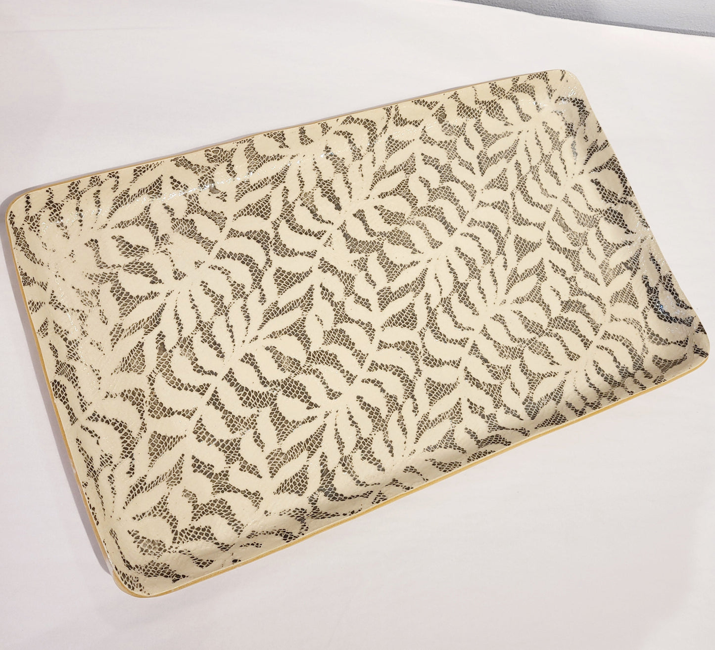 Terrafirma Ceramics - Charcoal Fern 17” Large Stacking Tray