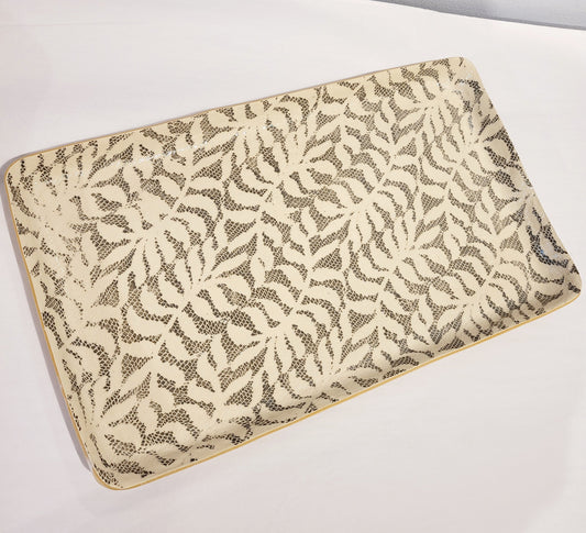 Terrafirma Ceramics - Charcoal Fern 17” Large Stacking Tray
