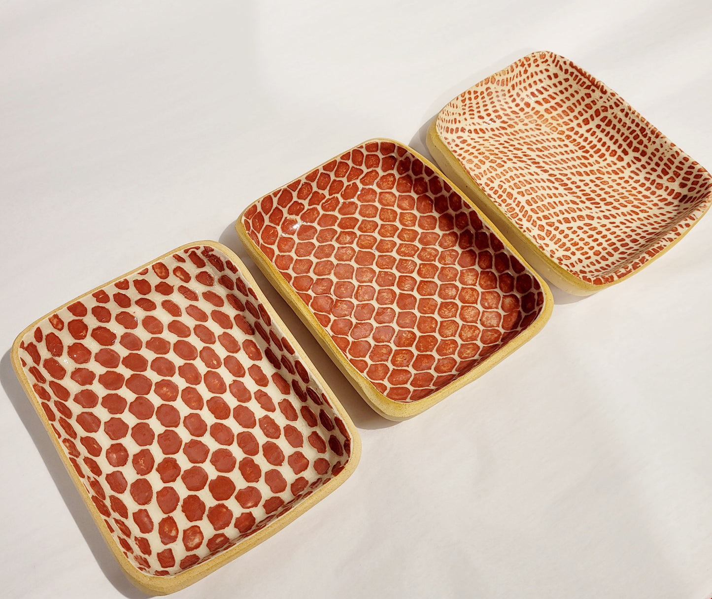 Terrafirma Ceramics - Poppy Tasting Trio Rectangular Trays