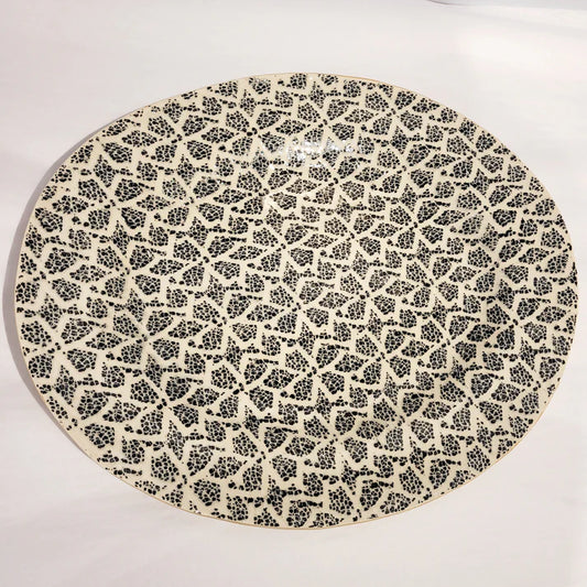 Terrafirma Ceramics - Black Pinwheel Medium Oval Serving Platter