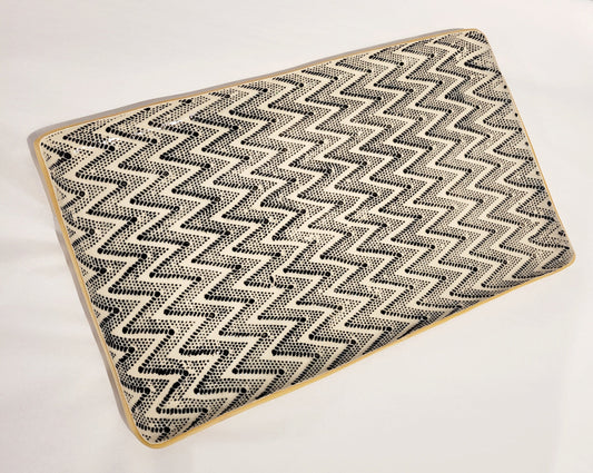 Terrafirma Ceramics - Black Chevron Large Stacking Tray