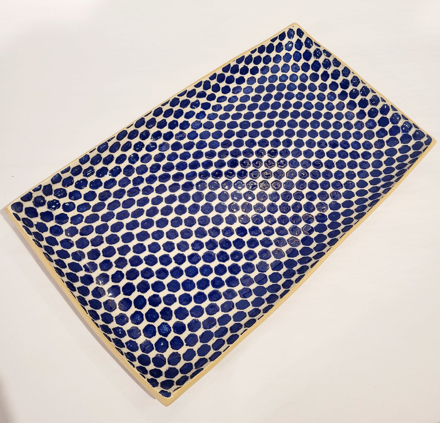Terrafirma Ceramics - Cobalt Dot Medium Stacking Tray