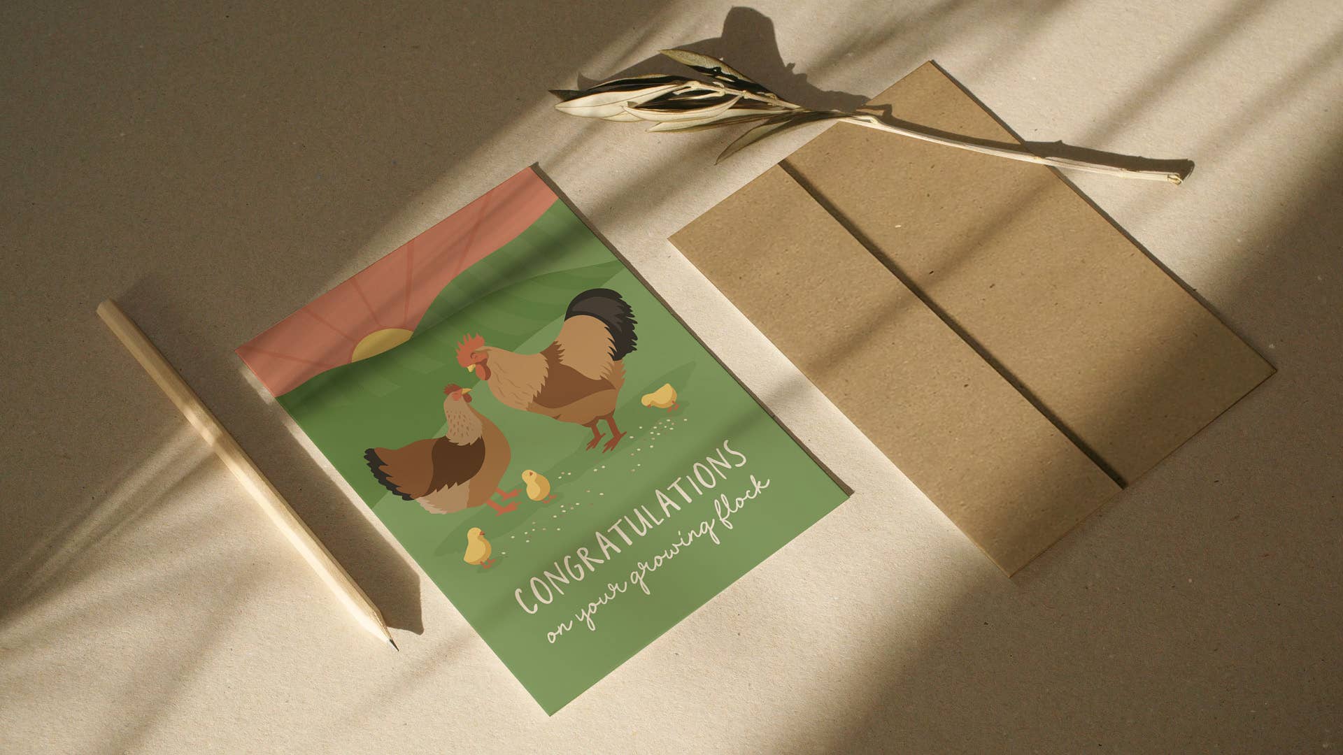 Growing Flock - New Baby Card - Cute Baby Shower Card - r. h. ballard shop & gallery