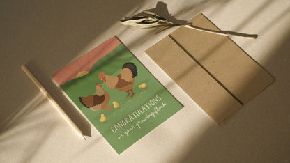 Growing Flock - New Baby Card - Cute Baby Shower Card - r. h. ballard shop & gallery