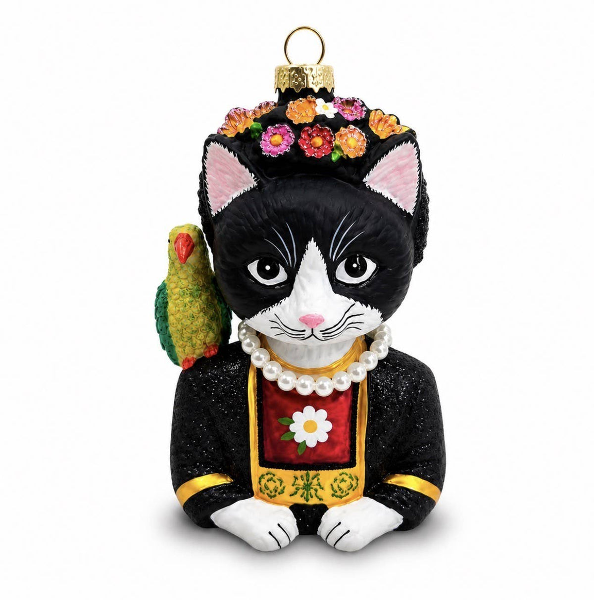 Frida Kahlo CATLO - Tuxedo Cat Ornament 