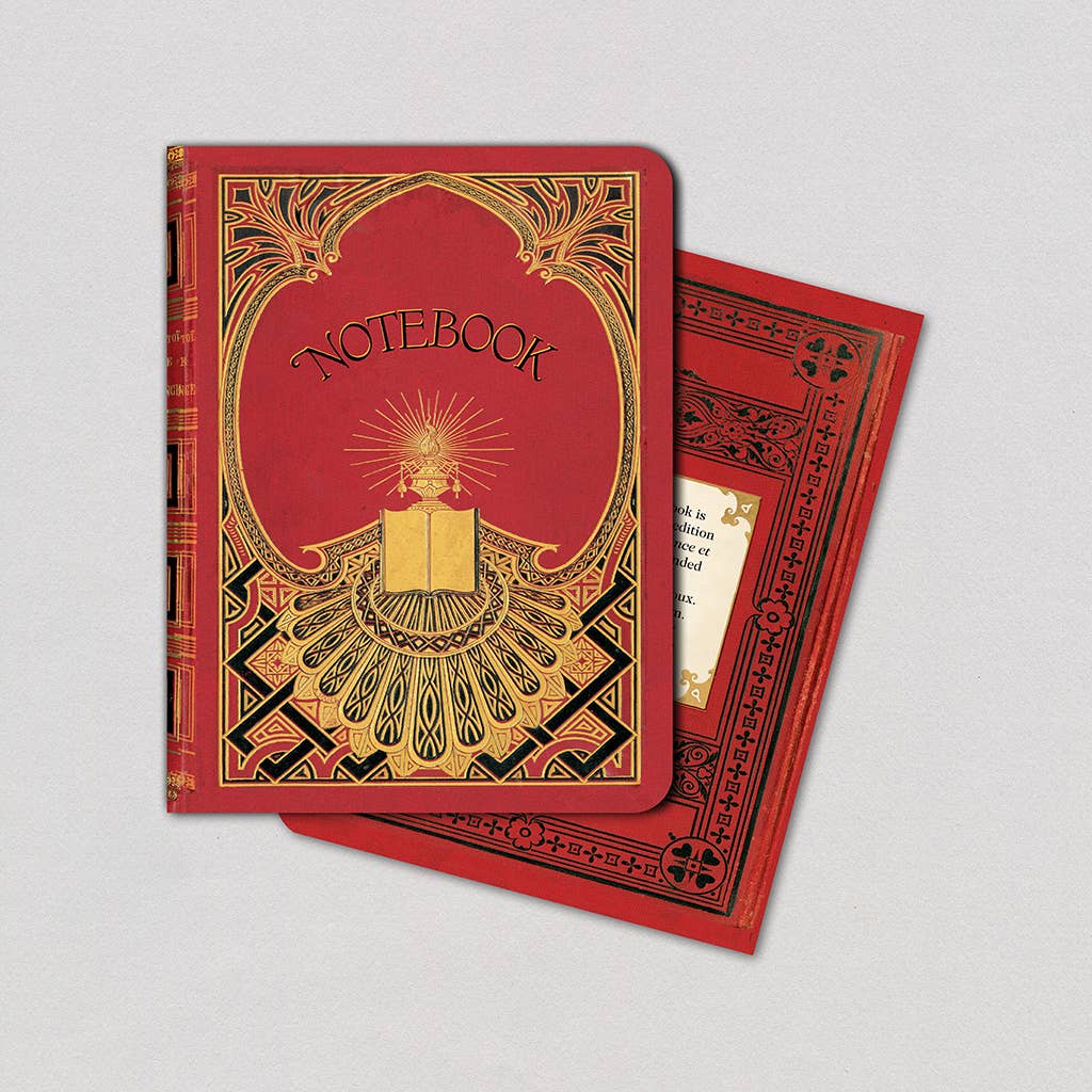 Red and Gold Art Deco - Vintage Book Cover Notebook - r. h. ballard shop & gallery