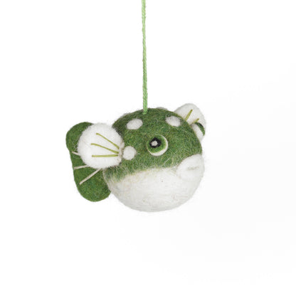 Handmade Felt Puffer Fish Sealife Hanging Dec - r. h. ballard shop & gallery