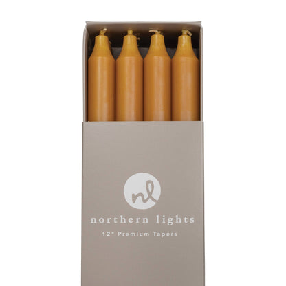12" Taper Candles - 12pc Box: Pure White