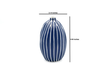 GUGU Blue and White Stripe L Bud Vase