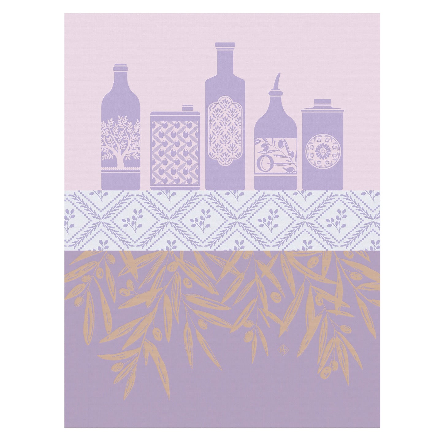 NEW! Huiles Provencal Purple Tea Towel