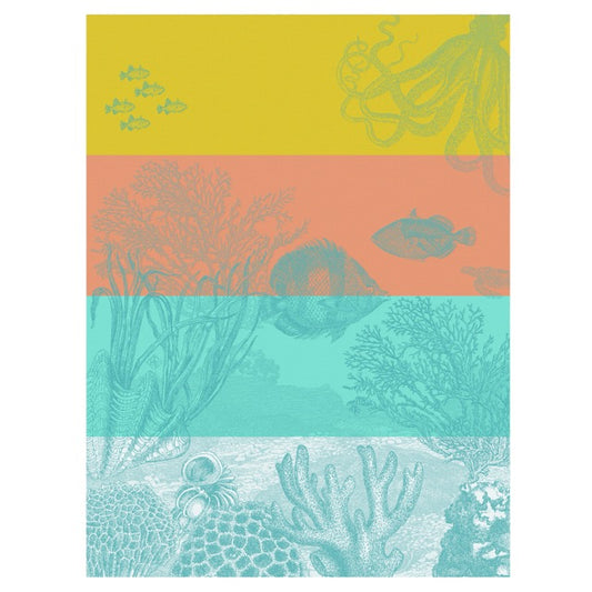 NEW! Sous l’ocean Yellow Tea Towel