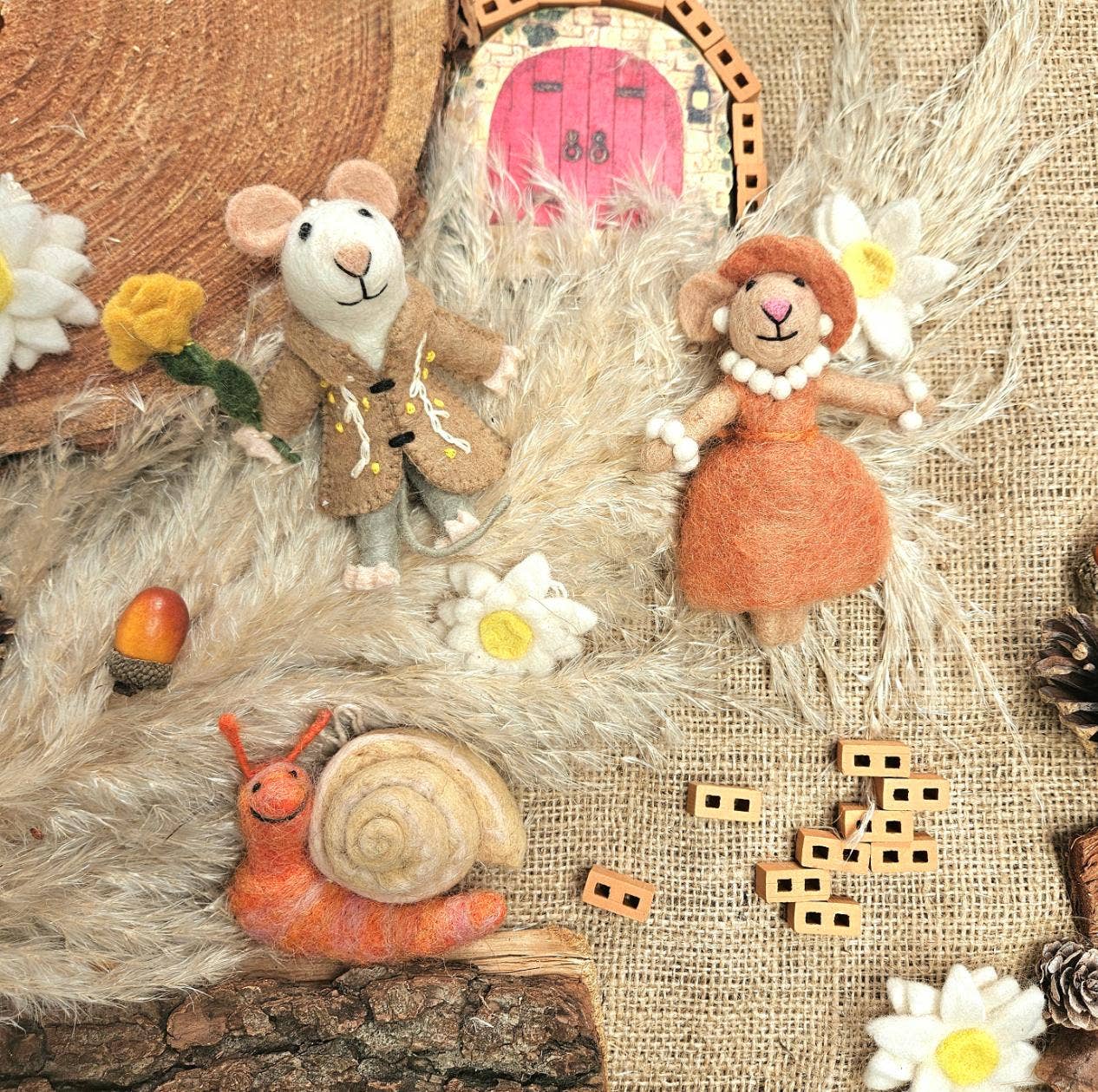 Handmade Felt Evelyn the Mouse Hanging Decoration - r. h. ballard shop & gallery