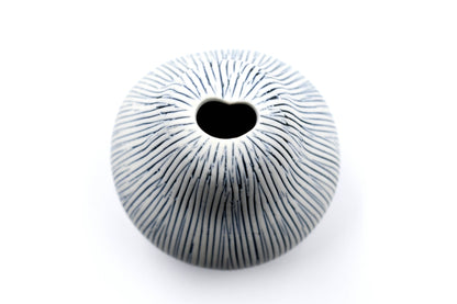 GUGU PEAR Blue and White Stripe Bud Vase