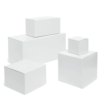 Recycled White Gift Boxes: White / 100 Pack / 4x4x4"