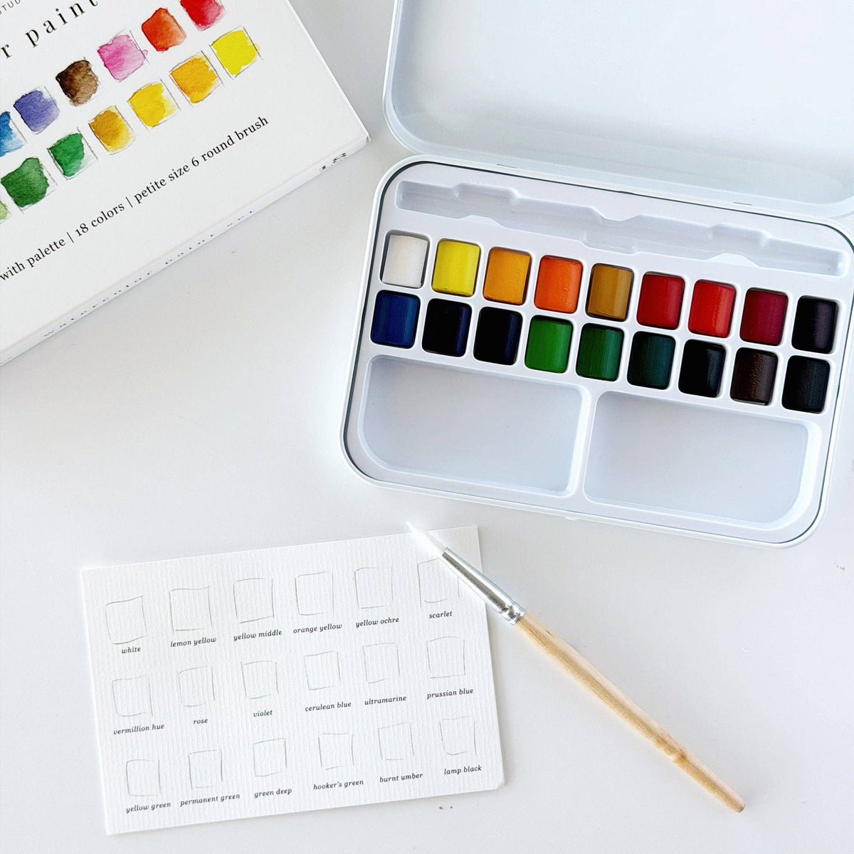 Watercolor Paint Set 18 Colors with Brush - r. h. ballard shop & gallery