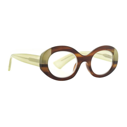 SERAPHINA | Brown | Light Green Temples | Blue Light: 1.25