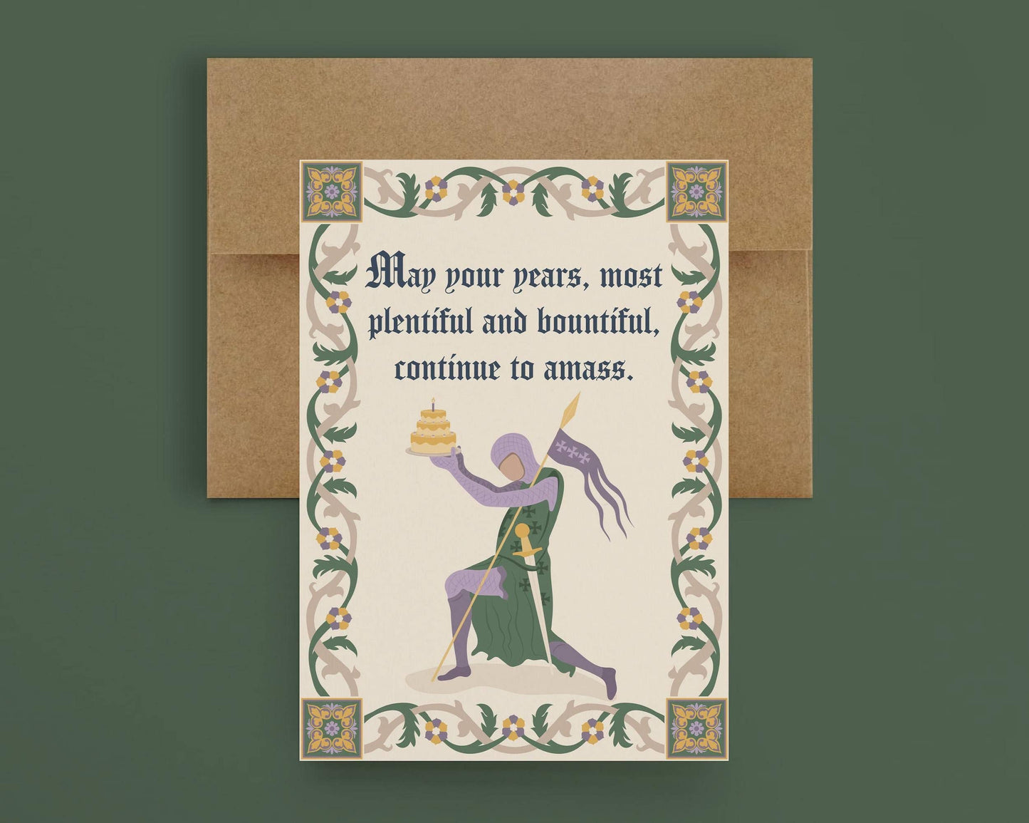 Knight Birthday - Funny Medieval Birthday Card - Lord - r. h. ballard shop & gallery