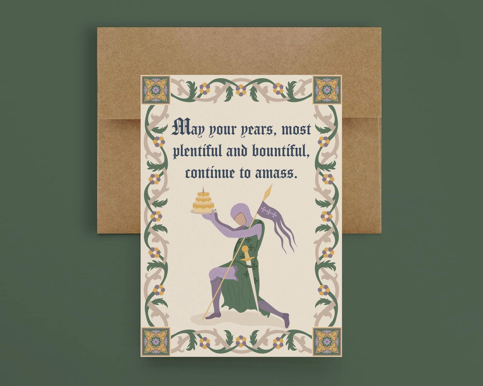 Knight Birthday - Funny Medieval Birthday Card - Lord - r. h. ballard shop & gallery