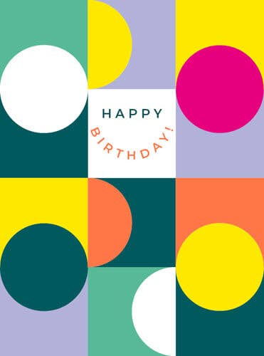 Circles Birthday Greeting Card - r. h. ballard shop & gallery