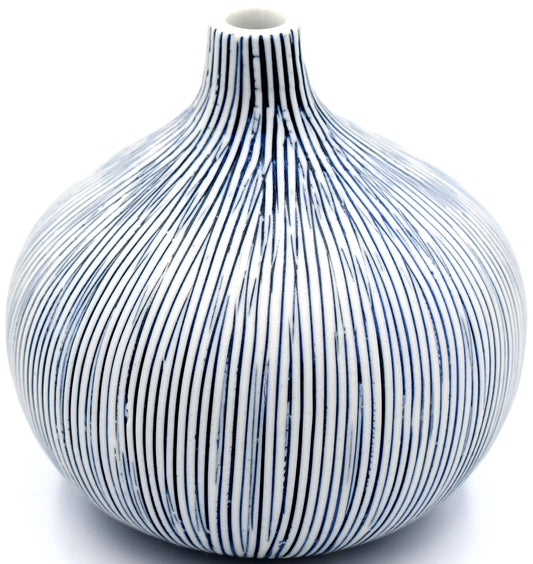 CONGO -Blue and White Handcrafted Porcelain Bud Vase