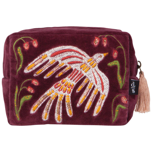 Plume Bird Embroidered Pouch