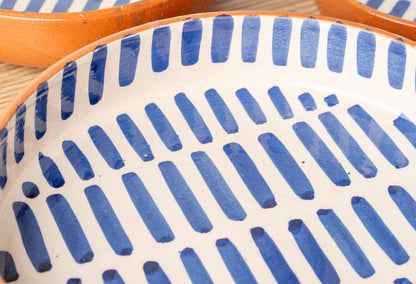 Moroccan Serving Dishes Set of 3 - Blue Stripe