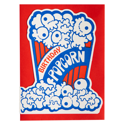 Popcorn Birthday| Cut-Out - Greeting Card - r. h. ballard shop & gallery